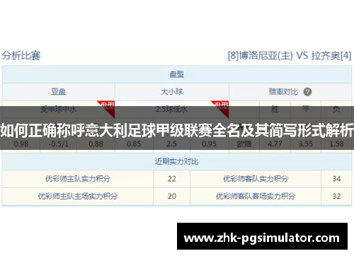 如何正确称呼意大利足球甲级联赛全名及其简写形式解析