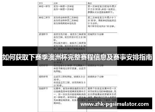 如何获取下赛季澳洲杯完整赛程信息及赛事安排指南 如何获取下赛季澳洲杯完整赛程信息及赛事安排指南
